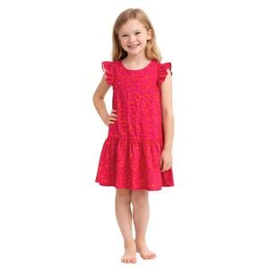 Haley and the Hound Girls Pink Orange Ruffle Dress Size S Made in USA